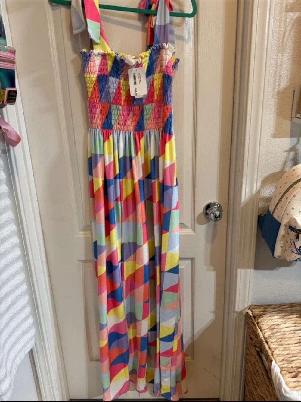 Woman’s Multicolor Smocked Maxi Dress - Brand Unidentified